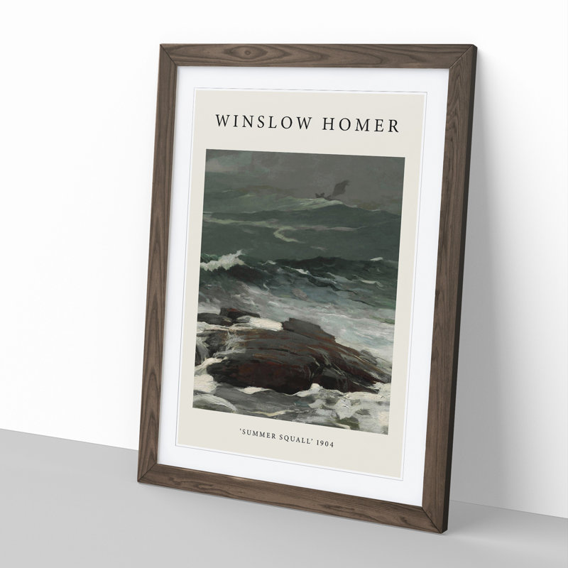 Summer Squall by Winslow Homer - Single Picture Frame Print, 65cm H x 48cm W x 2cm D, Walnut Framed