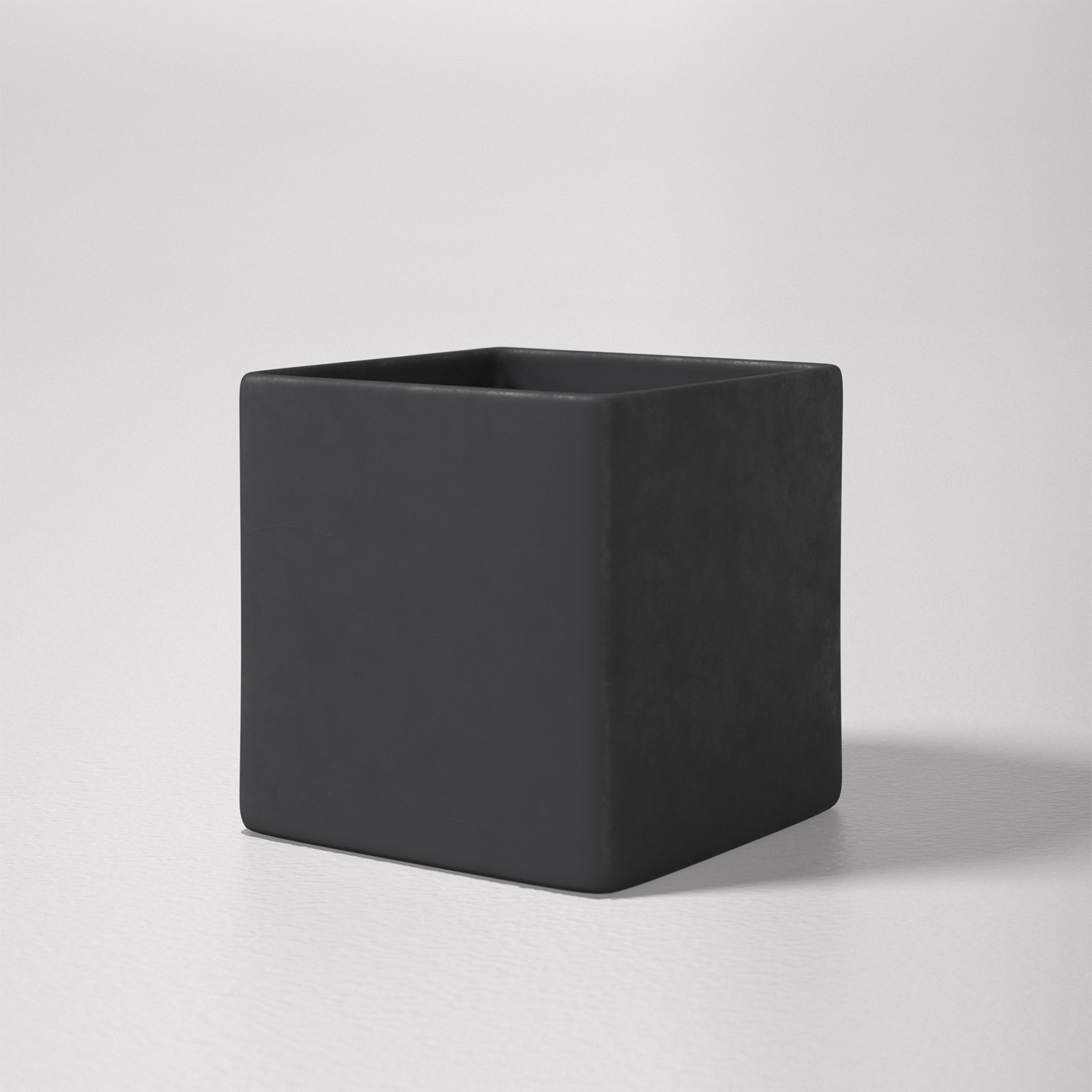 Demetria Ceramic Pot Planter, Matte Black, 5.5" H x 5.5" W x 5.5" D
