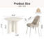 Ensemble de table de salle à manger 39,37 "moderne blanc crème avec 2 chaises pour cuisine, bar, salon et petit espace-545992943-545992914