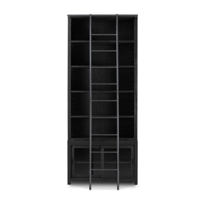Bibliothèque standard et échelle en bois massif Zarinah H 102 "x l 42"
