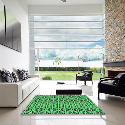Tapis vert tissé à la machine