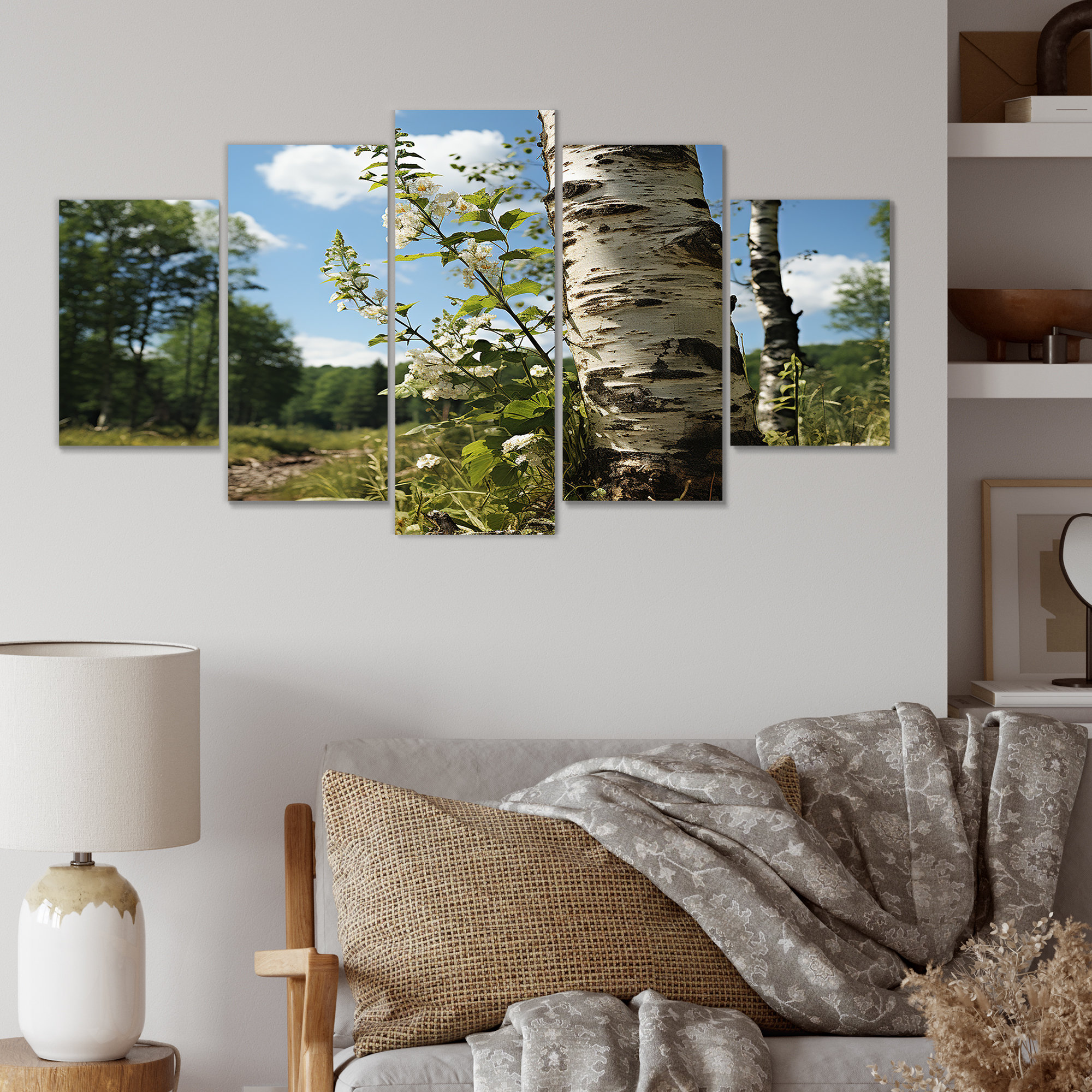 Millwood Pines Birch Tree Forest Essence III Tree Multipanel Wall Art
