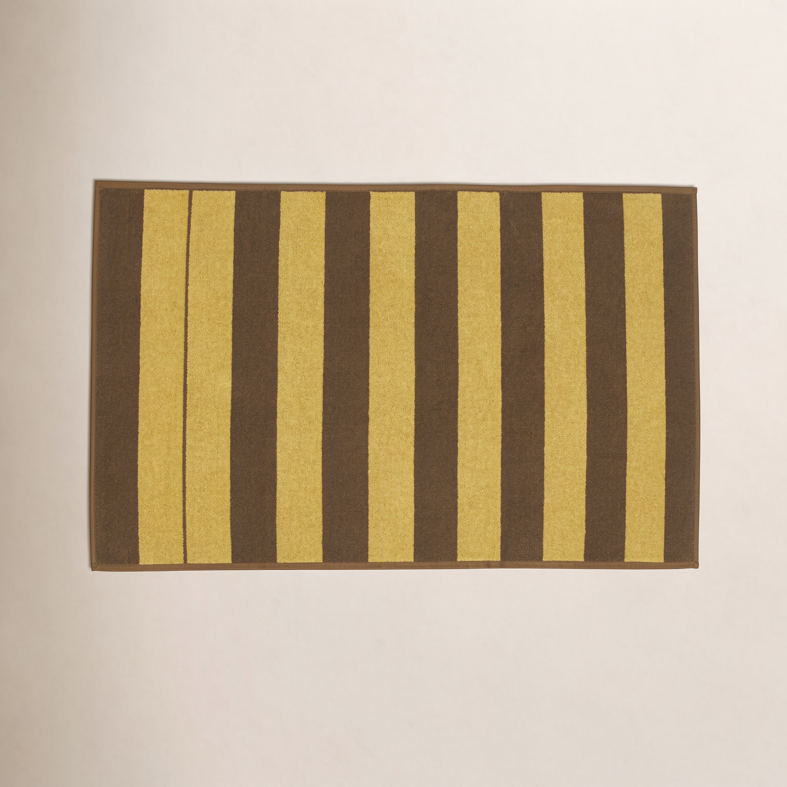 Simple Striped 100% Cotton Bath Mat, Blush/Terracotta