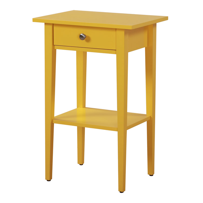 Dalton Nightstand-End Table with One Drawer Yellow, Yellow