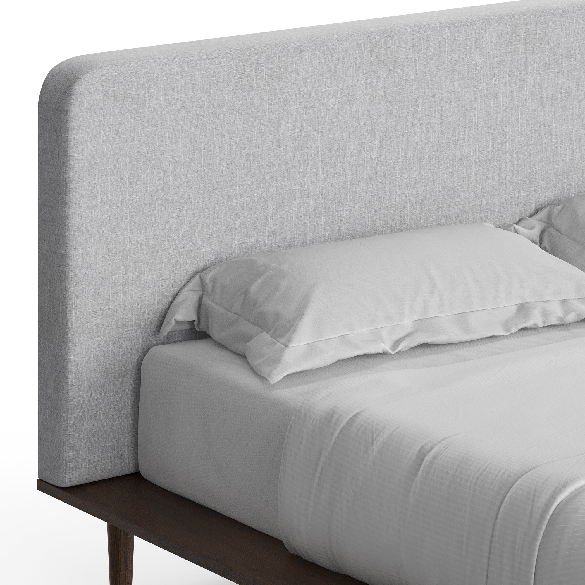 Alab Upholstered Bed, Walnut, King