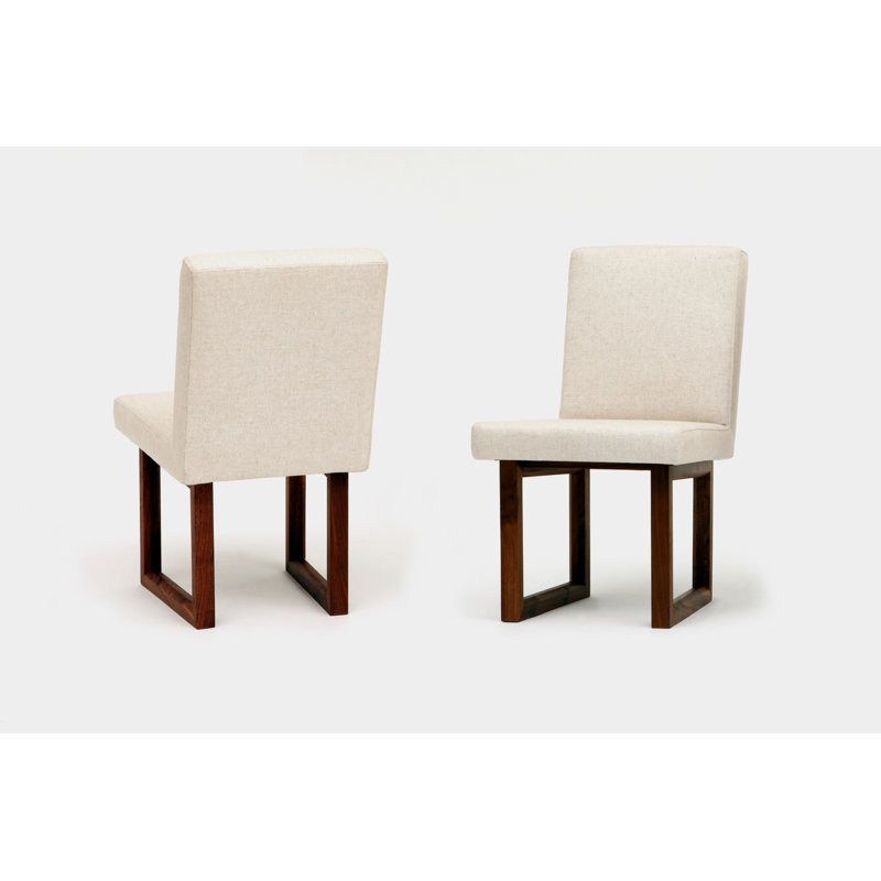 C2 W Upholstered Dining Chair, Creme Linen Blend