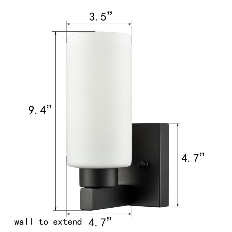 Applique murale pour salle de bain 2 lumières Lensing, Matte Black