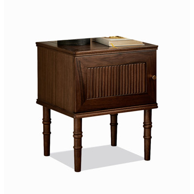 Retro Country-Style Solid Wood Bedside Table With Hidden Storage Space Suitable For The Bedroom