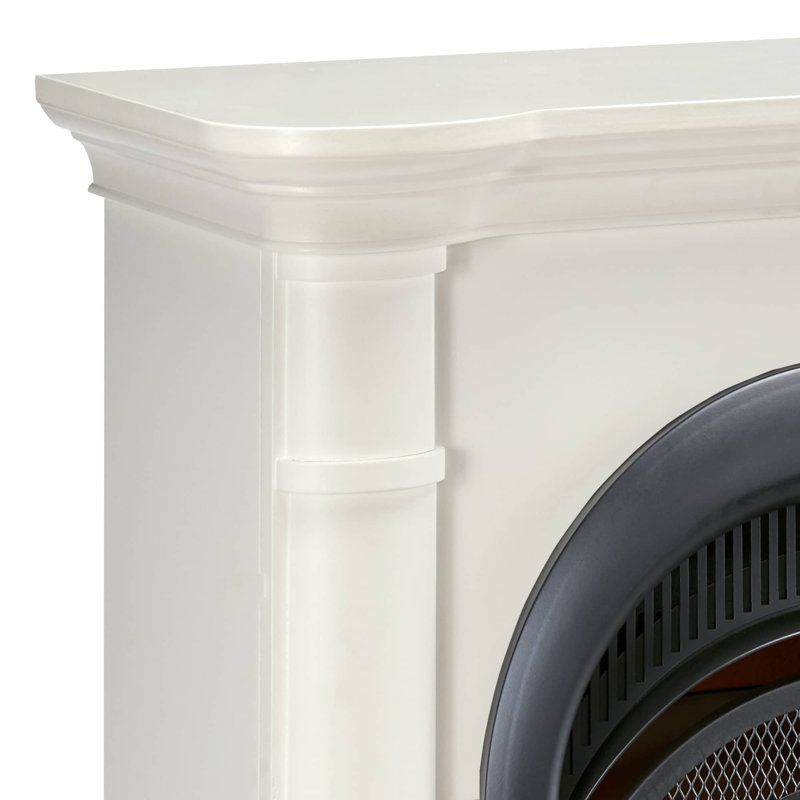 ProCom Dual Fuel Ventless Gas Fireplace System With Corner Combo Mantel - 10,000 BTU, T-Stat Control, Antique White Finish - Model# FS100T-1-AW