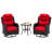 3-Piece Outdoor Patio Conversation Set with Swivel Rocking Chairs & Side Table – Wicker Lounge Furniture-1182246880