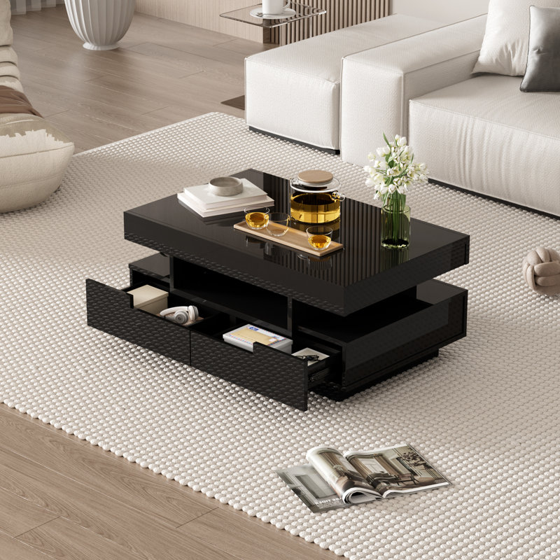Coffee Table with Storage, Black