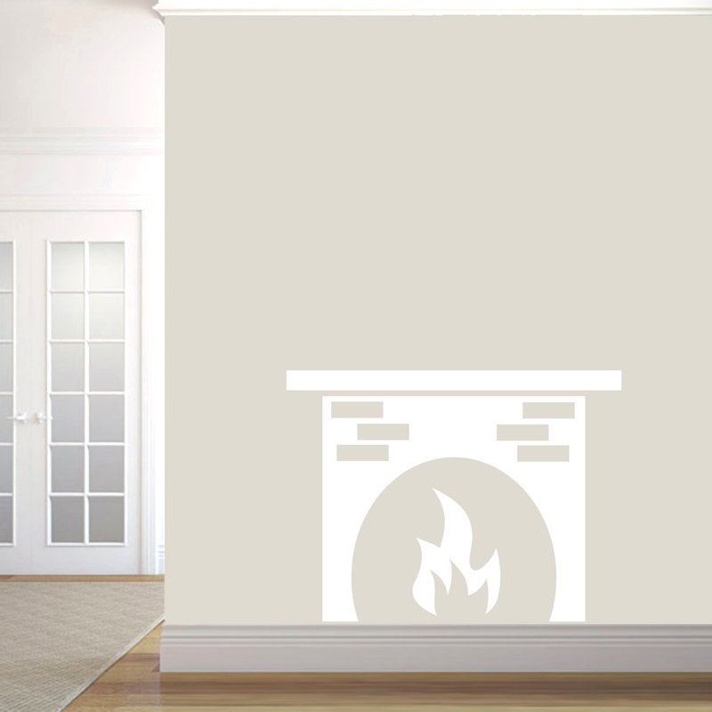 Décalcomanie murale cheminée Turley, Blanc