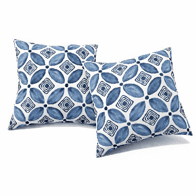 Ensemble de 2 coussins d'extérieur 18 po x 18 po, housse de coussin et coussins décoratifs pour le jardin, le porche, les meubles de piscine - Carreaux rouges