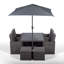 Nikolas 8 - Person Patio Dining Set Umbrella Hole Included Square Table with Cushions Included