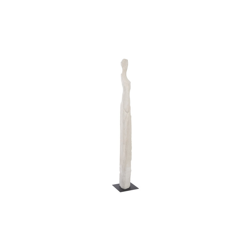 Statue de femme en fonte blanche, Blanc cassé