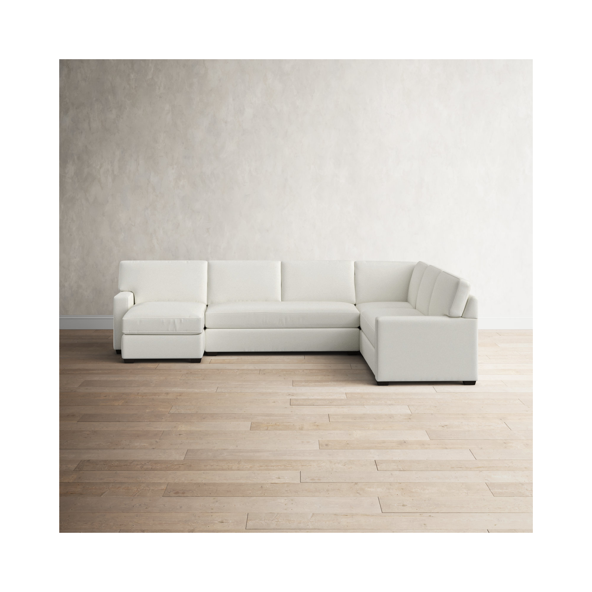 Taylor Upholstered U-Sectional, Nomad Snow Crypton® Chenille, Right Hand Facing
