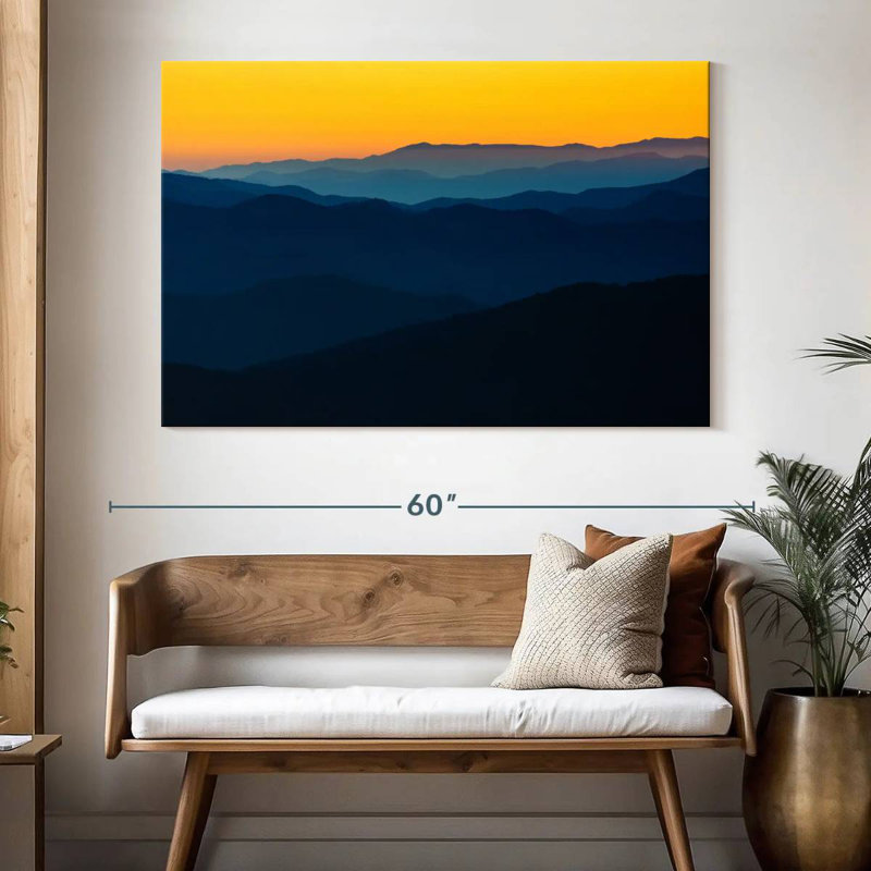 Abstrait lever de soleil, H 34 po x l 51 po