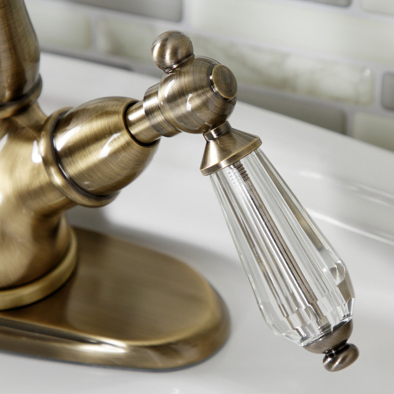Kingston Brass Wilshire Two-Handle 1-or-3 Hole Deck Mount Vessel Faucet, Antique Brass