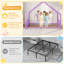 Cadre de lit Montessori pour lit simple, en forme de maison et avec barrières de sécurité, violet