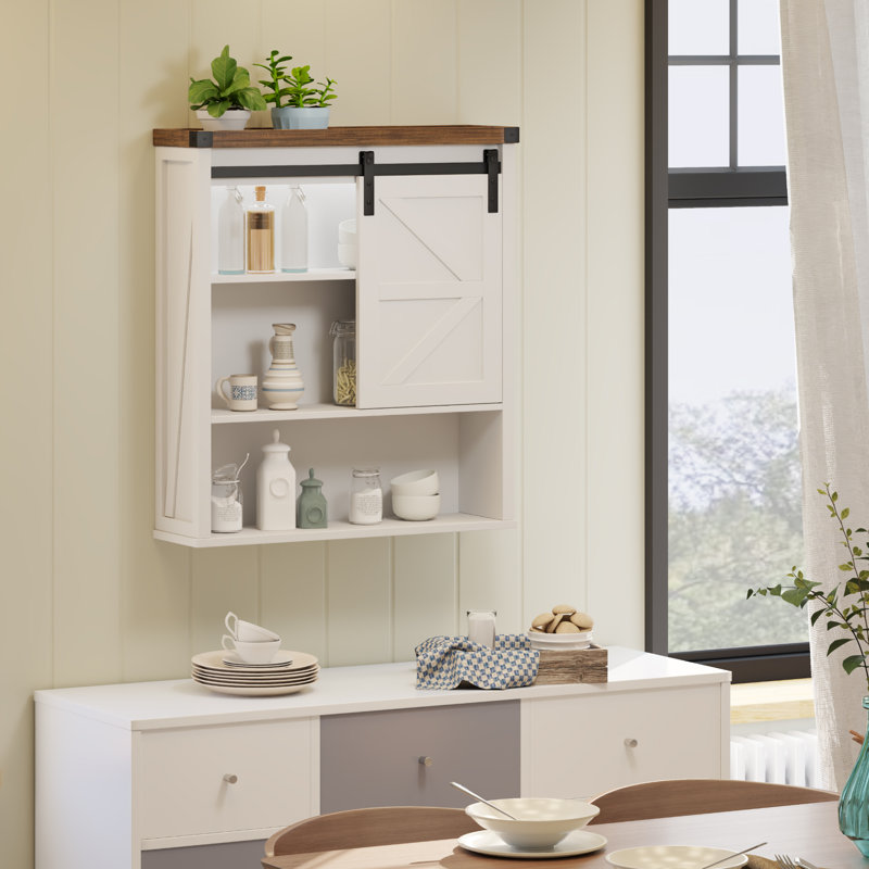 Nikema Bathroom Cabinet, Brown/Antique White