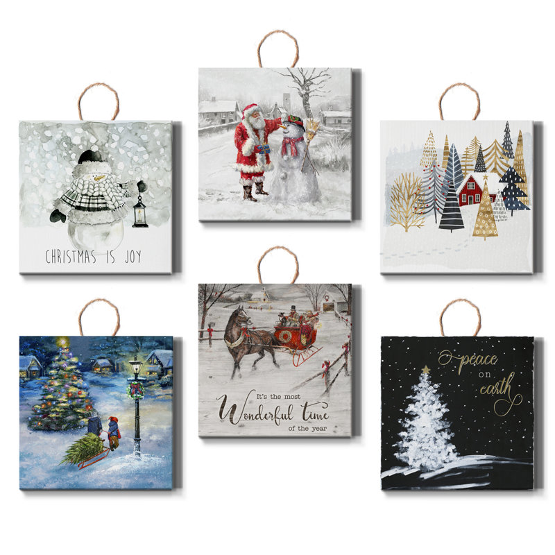 Ensemble de 6 ornements photo suspendus de Noël
