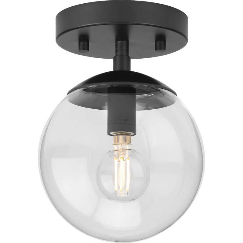 Sasheer Glass Semi Flush Mount, Noir mat