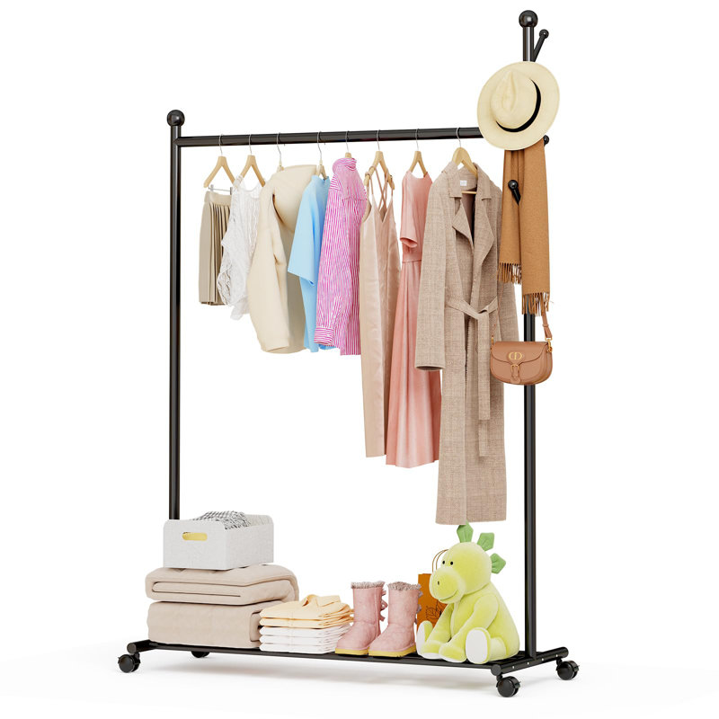 105cm Rolling Clothing Rack, Brown