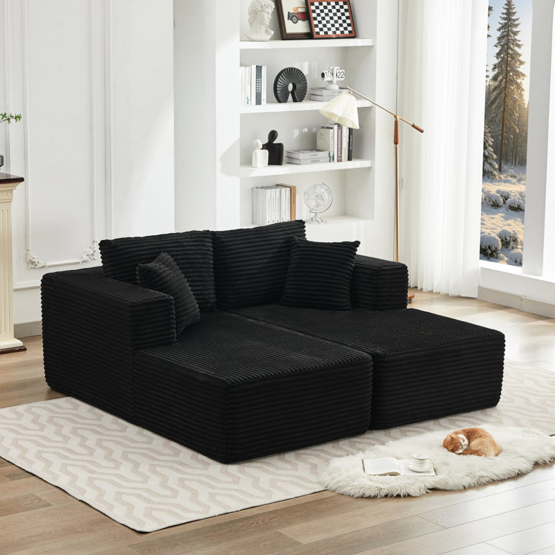 Canapé-lit modulaire double 106 po Cloud, Black