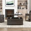 Table basse à plateau relevable avec rangement brun traditionnel Traditional