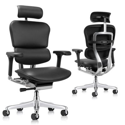 Chaise de travail ergonomique en cuir Ergohuman