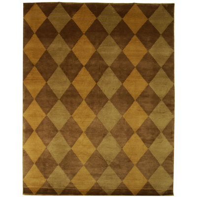 Tibetan Shag Hand-Woven Brown Area Rug
