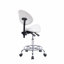 Tabouret ergonomique monobloc en cuir PU blanc avec réglage hydraulique de la hauteur
