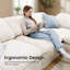 KKL - Grand canapé-lit modulaire modulaire de 150 po en tissu velours côtelé avec repose-pieds Cloud, sans assemblage requis, beige-955140493