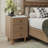 Set of 2 Solid Wood Core Nightstands with Faux Leather Upholstery & Sintered Stone Top-759513825