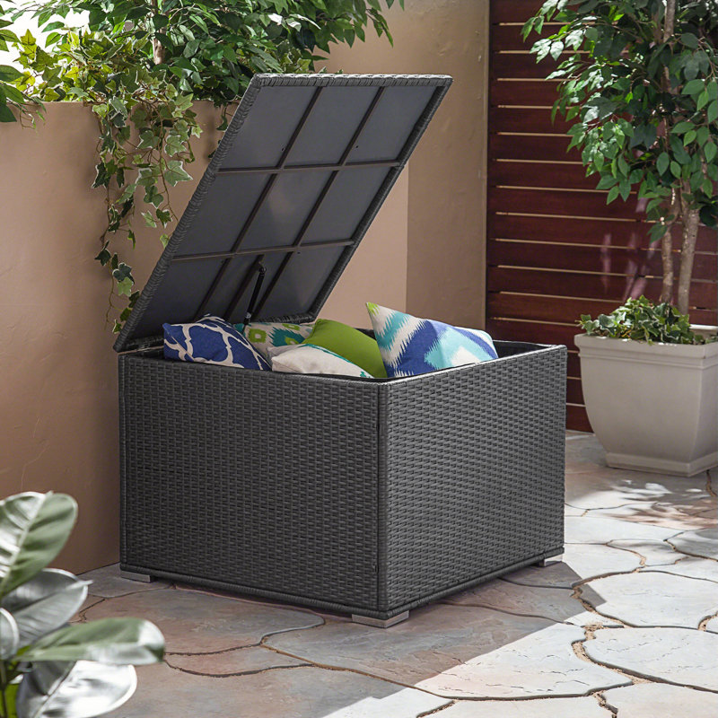 Petit banc, boîte de rangement extérieure avec cadre en fer