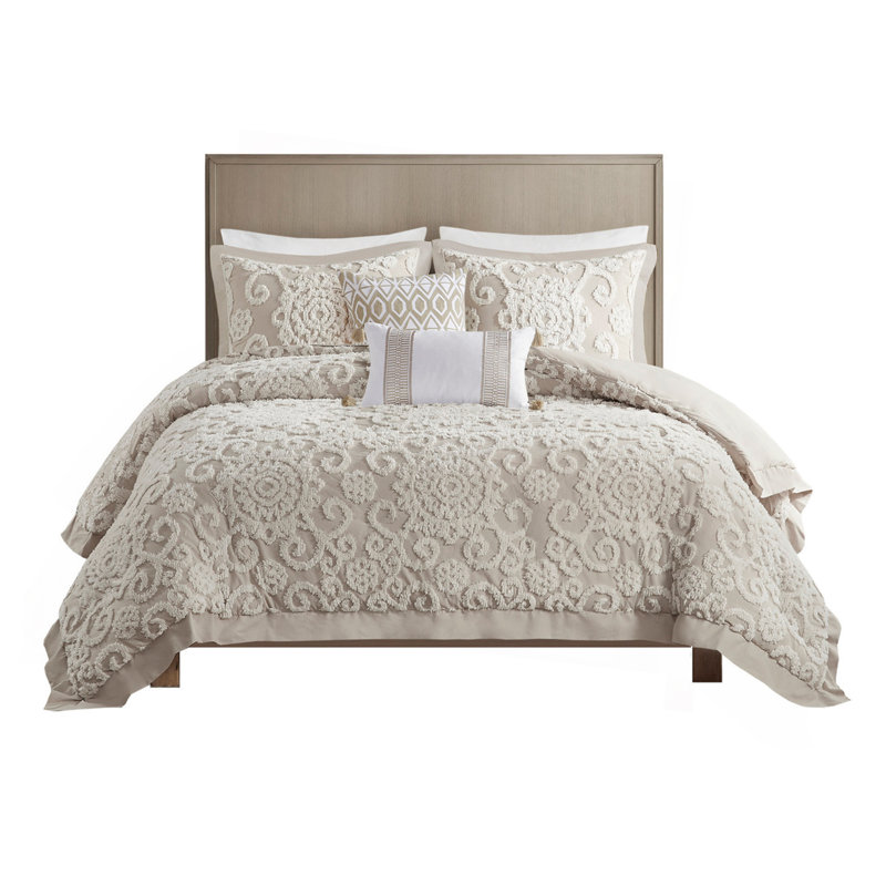 Cotton Duvet Mini Set Taupe Full/Queen, Full/Queen Duvet Cover + 2 Standard Shams