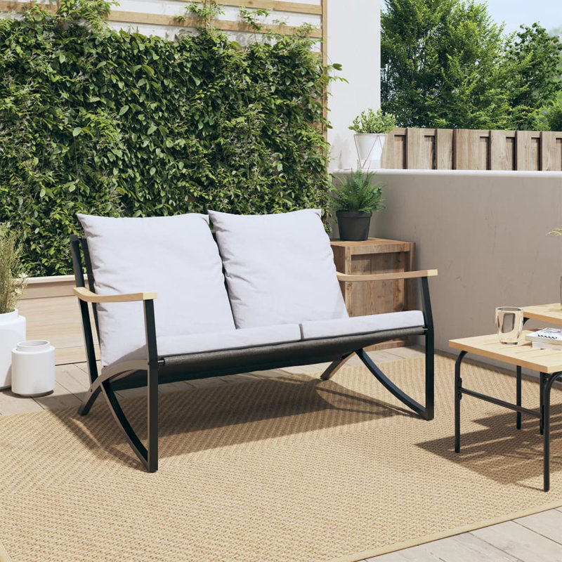 Banc de patio en acier noir 47,2 po Latitude Run®