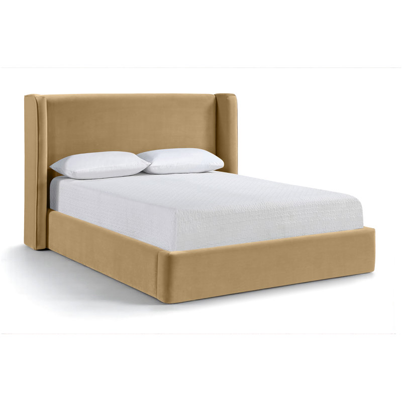 Lit tapissier Kendall Wanaque, Grand, Velours brun clair