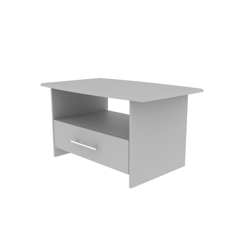 Fully Assembled Levine Sled Coffee Table with Storage, Light Grey