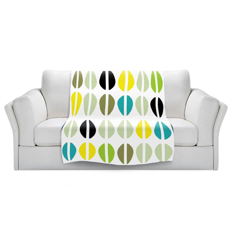 Jeté Cowrie, l 51 po x L 60 po, Bleu / Jaune / Vert