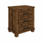 Table de chevet rustique en bois à trois tiroirs