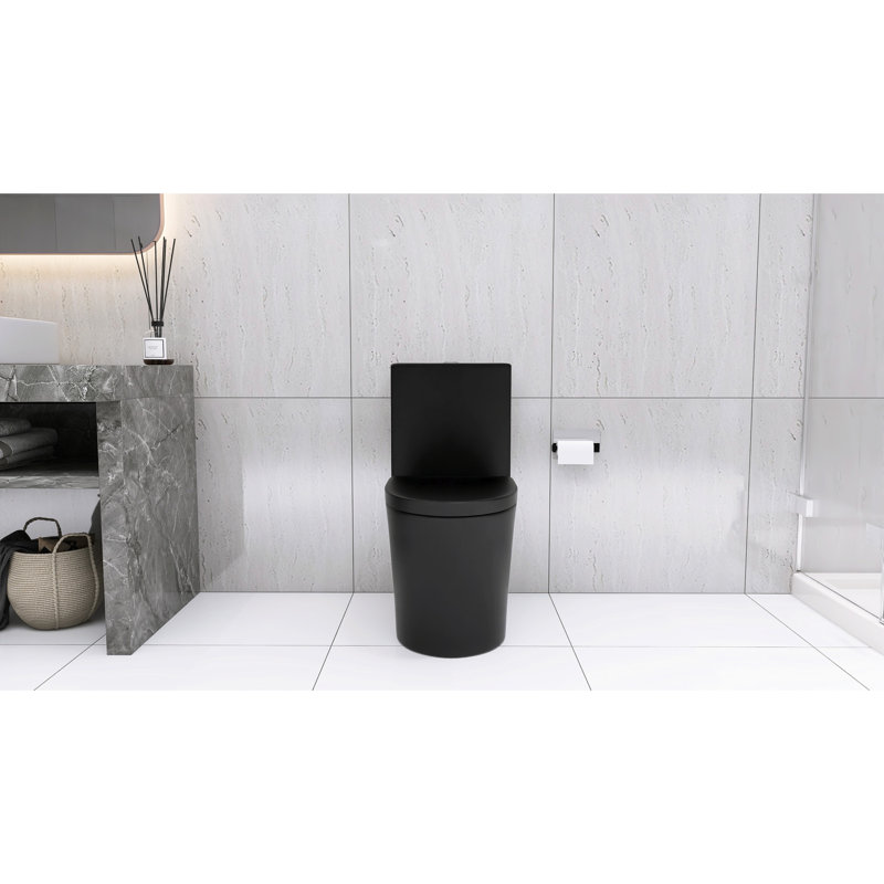 Modern Matte Black Toilet, 1.1/1.6 Dual Flush, Porcelain Material Toilet With , Bathroom Aesthetic, Matte Black