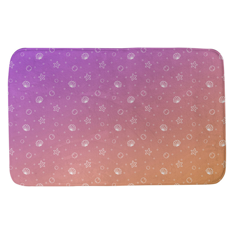 Tapis pour salle de bain coquillage Mcguigan, l 17 po x L 24 po, Mauve et orange