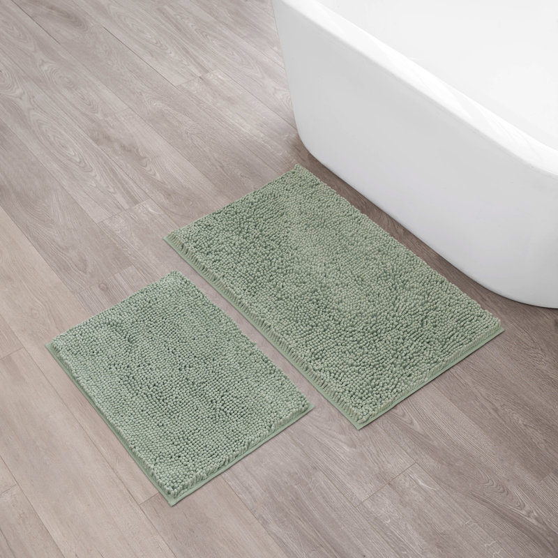 Aguon Non-Slip Bath Rug, Sage Green