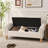 Storage Ottoman Bench with Arms and Solid Wood Legs