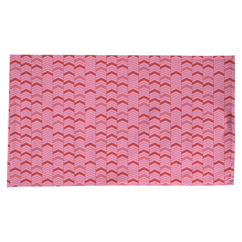 Festive Hol Tablecloth, 102" L x 58" W, Pink/Red