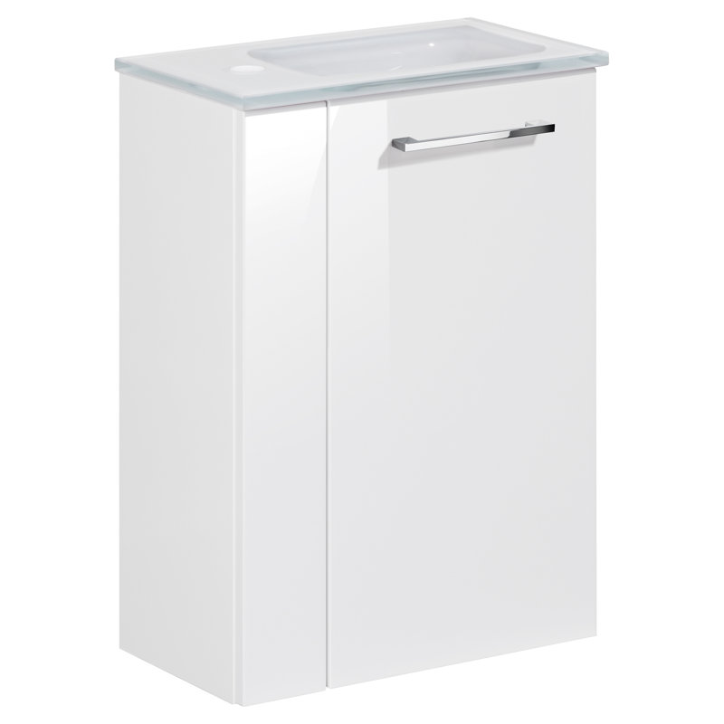 440mm Single Bathroom Vanity with Vessel Ceramic Basin, White