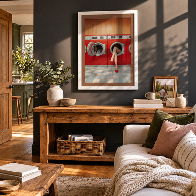Emerging from Red Surrealism - Framed Print