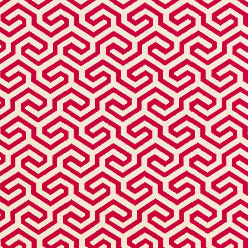 Ming Fret Fabric, Red