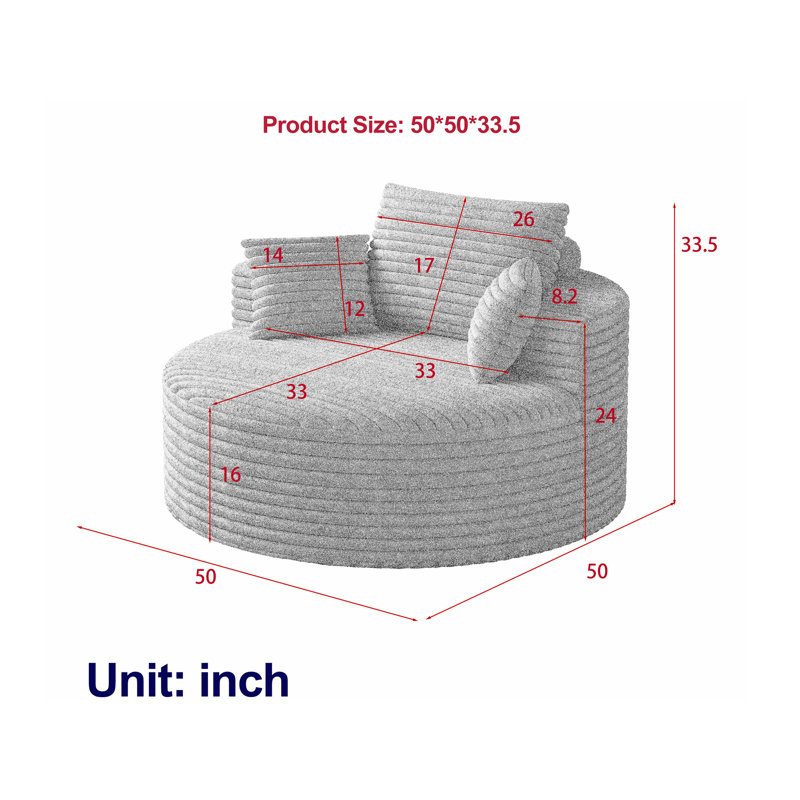 Fauteuil demi-tonneau Corduroy, Marine
